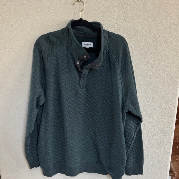 Goodfellow & Co Other - Goodfellow & Co Quilted Zip-Style Mock Neck Sweater - Teal Green